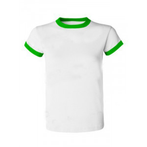 Tricou dama pentru imprimare prin sublimare cu bordura colorata. Photo 2